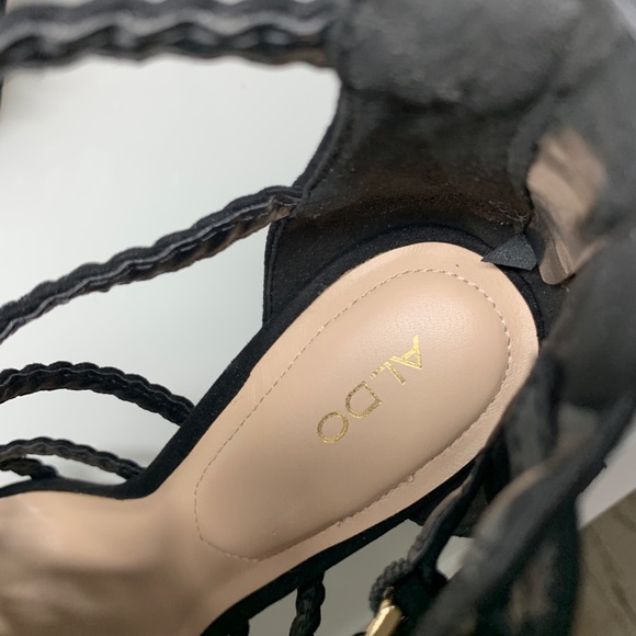 Aldo Braided Platform Faux Suede High Heels - Picture 10 of 12
